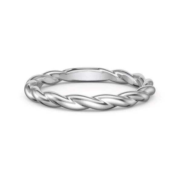 Girls' Stacked Ring Silver Geometric Twist Wave Hollow Electroplated Light Luxury Fashionable