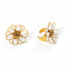 Girls Stainless Steel Flower Fashion Opening Ring With Electroplating
