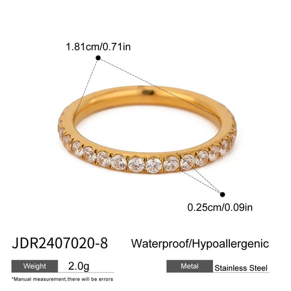 Girls Stainless Steel Open Ring Electroplating Simple Light Luxury Stacked Ring