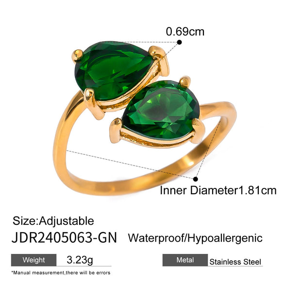 Girls Stainless Steel Open Ring Electroplating Simple Light Luxury Stacked Ring