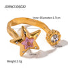Girls Stainless Steel Open Ring Electroplating Simple Light Luxury Stacked Ring
