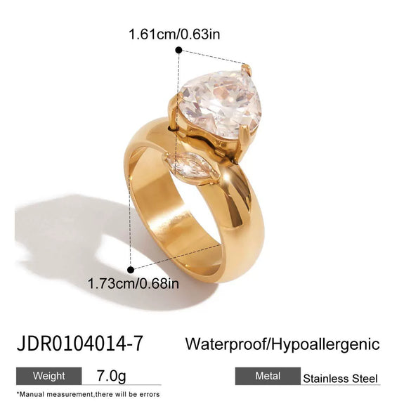 Girls Stainless Steel Open Ring Electroplating Simple Light Luxury Stacked Ring