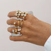 Girls Stainless Steel Open Ring Electroplating Simple Light Luxury Stacked Ring