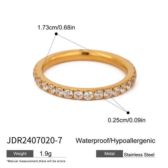 Girls Stainless Steel Open Ring Electroplating Simple Light Luxury Stacked Ring