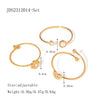 Girls Stainless Steel Open Ring Electroplating Simple Light Luxury Stacked Ring