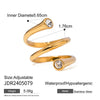 Girls Stainless Steel Open Ring Electroplating Simple Light Luxury Stacked Ring
