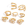 Girls Stainless Steel Open Ring Electroplating Simple Light Luxury Stacked Ring