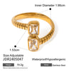 Girls Stainless Steel Open Ring Electroplating Simple Light Luxury Stacked Ring