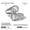 Girls Stainless Steel Open Ring Electroplating Simple Light Luxury Stacked Ring