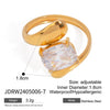 Girls Stainless Steel Open Ring Electroplating Simple Light Luxury Stacked Ring
