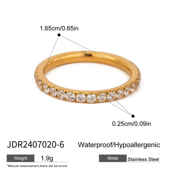 Girls Stainless Steel Open Ring Electroplating Simple Light Luxury Stacked Ring