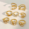 Girls Stainless Steel Open Ring Electroplating Simple Light Luxury Stacked Ring