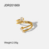Girls Stainless Steel Open Ring Electroplating Simple Light Luxury Stacked Ring