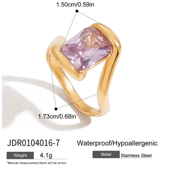 Girls Stainless Steel Open Ring Electroplating Simple Light Luxury Stacked Ring