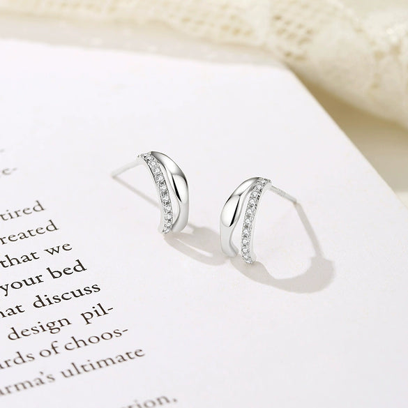 Girls 925 Sterling Silver Diamondshaped Doublerow Highend Electroplated 18K Gold Earrings
