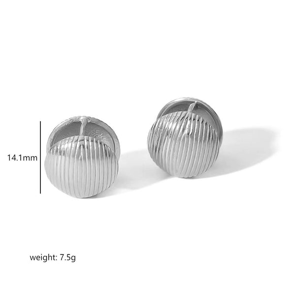 Girls Titanium Steel Earrings With Shell Pattern And Geometric Design Electroplated