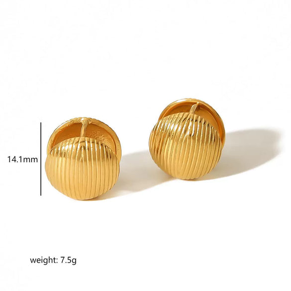 Girls Titanium Steel Earrings With Shell Pattern And Geometric Design Electroplated