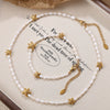 Girls 316L Stainless Steel Freshwater Pearl Necklace And Starfish Bracelet Electroplated 18K Gold