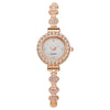 Girls Watch Alloy Gold Round Dial With Small Diamond Ins And Lazy Pullout Bracelet College Style