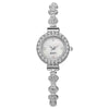 Girls Watch Alloy Gold Round Dial With Small Diamond Ins And Lazy Pullout Bracelet College Style
