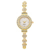 Girls Watch Alloy Gold Round Dial With Small Diamond Ins And Lazy Pullout Bracelet College Style