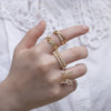 Girly Bowknot Heart Shaped Copper Electroplated Adjustable Open Ring For Women