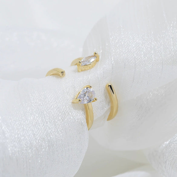 Girly Bowknot Heart Shaped Copper Electroplated Adjustable Open Ring For Women