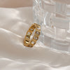 Glam Geometric Stainless Steel Rings Inlay Zircon Stainless Steel Rings