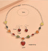 Glam Lady Heart Shape Alloy Inlay Resin Women'S Earrings Necklace