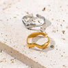 Glam Luxurious Irregular Geometric Stainless Steel Plating Gold Plated Silver Plated Open Rings
