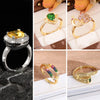 Glam Luxurious Shiny Flower Copper Plating Inlay Zircon 18k Gold Plated Open Rings