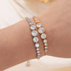 Glam Round Stainless Steel Copper 18k Gold Plated Rose Gold Plated Silver Plated Zircon Bracelets In Bulk