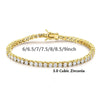 Glam Solid Color Copper 18k Gold Plated Gold Plated Zircon Tennis Bracelet In Bulk
