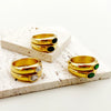 Glam Vintage Style Geometric Stainless Steel Plating Inlay Zircon Gold Plated Rings