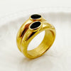 Glam Vintage Style Geometric Stainless Steel Plating Inlay Zircon Gold Plated Rings