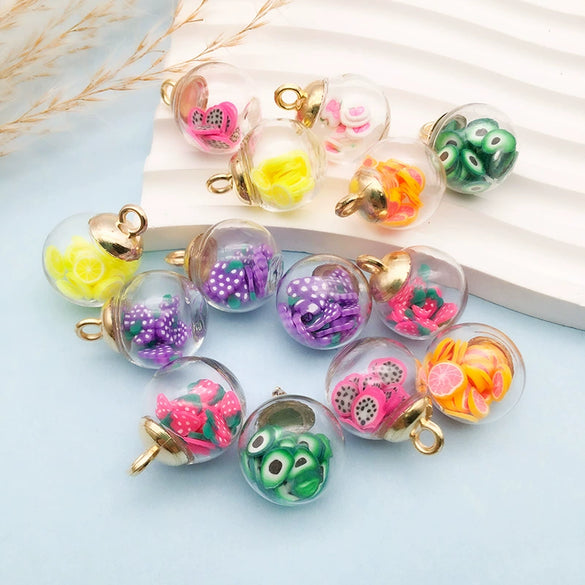 Glass Ball And Fivepointed Star Diy Jewelry Accessories Pendants With Glaze Treatment