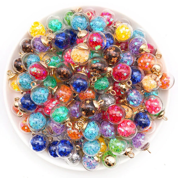 Glass Ball And Fivepointed Star Diy Jewelry Accessories Pendants With Glaze Treatment