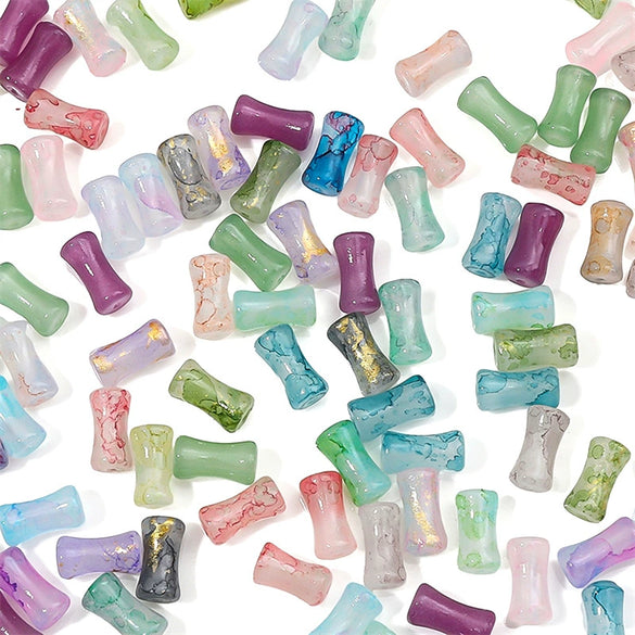 Glass Glaze Bamboo Beads Handmade Jewelry Hair Accessories Bracelet Necklace Material