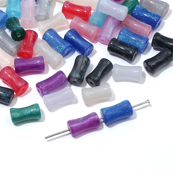 Glass Glaze Bamboo Beads Handmade Jewelry Hair Accessories Bracelet Necklace Material