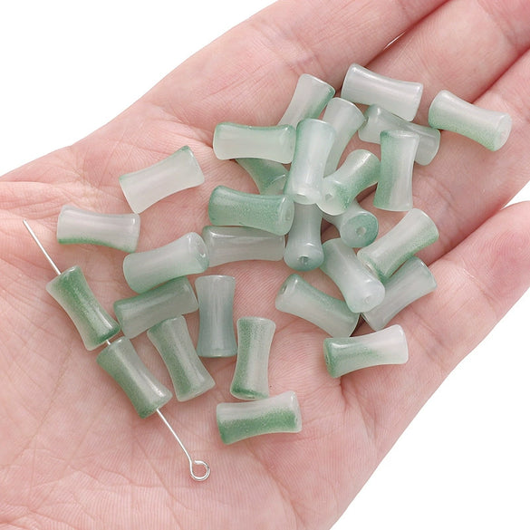 Glass Glaze Bamboo Beads Handmade Jewelry Hair Accessories Bracelet Necklace Material