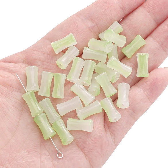 Glass Glaze Bamboo Beads Handmade Jewelry Hair Accessories Bracelet Necklace Material
