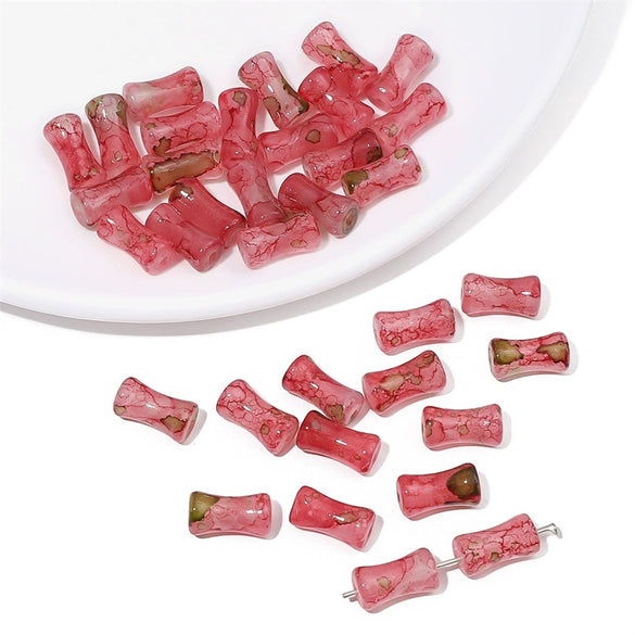 Glass Glaze Bamboo Beads Handmade Jewelry Hair Accessories Bracelet Necklace Material