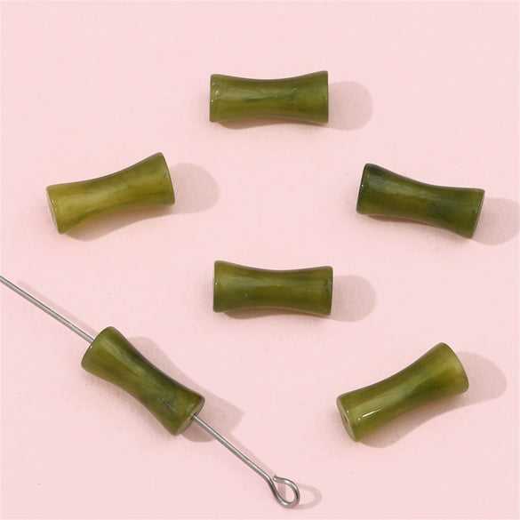 Glass Glaze Bamboo Beads Handmade Jewelry Hair Accessories Bracelet Necklace Material