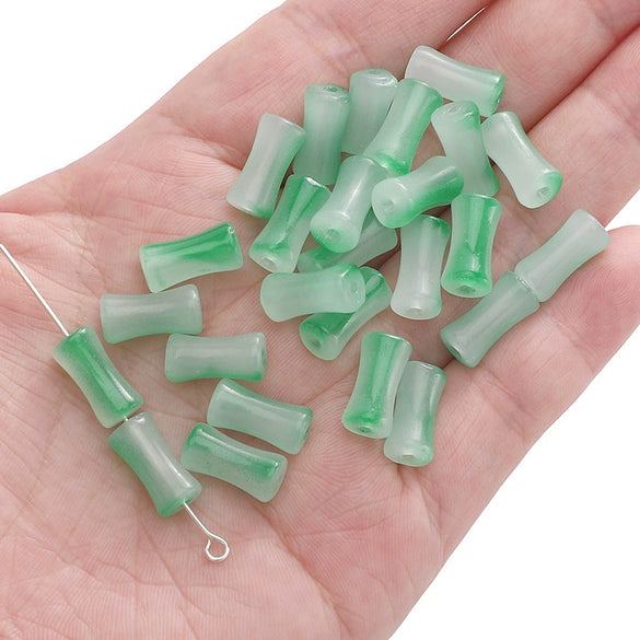 Glass Glaze Bamboo Beads Handmade Jewelry Hair Accessories Bracelet Necklace Material