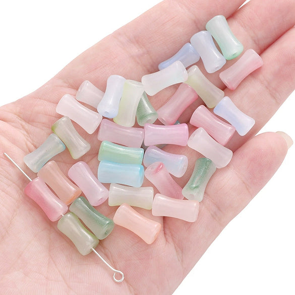 Glass Glaze Bamboo Beads Handmade Jewelry Hair Accessories Bracelet Necklace Material