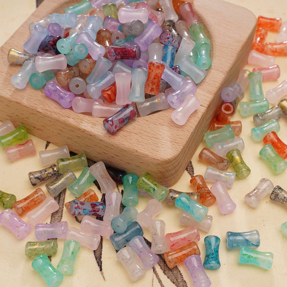 Glass Glaze Bamboo Beads Handmade Jewelry Hair Accessories Bracelet Necklace Material