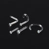 Glass Glaze Cshaped Bending Rod Nose Ring Puncture Nose Ornaments Unisex