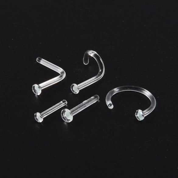 Glass Glaze Cshaped Bending Rod Nose Ring Puncture Nose Ornaments Unisex