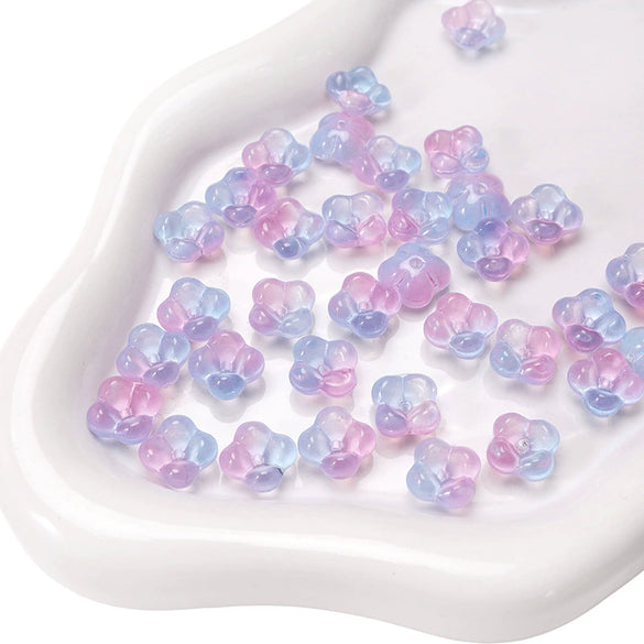 Glass Glaze Gradient Fat Osmanthus Beads Torus Loose Beads Diy Handmade Beaded Material For Bracelet Necklace Accessories