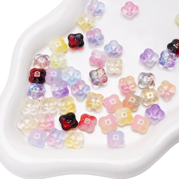Glass Glaze Gradient Fat Osmanthus Beads Torus Loose Beads Diy Handmade Beaded Material For Bracelet Necklace Accessories